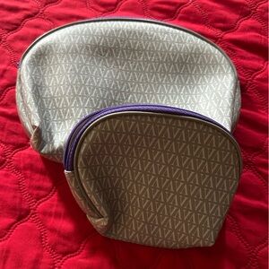 Stylish Gray Patterned Women's Bag Set, Avon toiletry bag set of 2